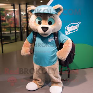 Teal Puma mascotte kostuum...