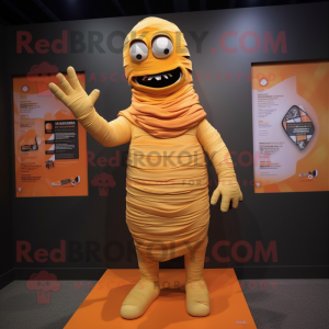 Orange Mummy maskot kostym...