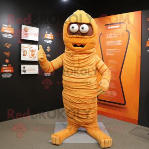 Oranje mummie mascotte...