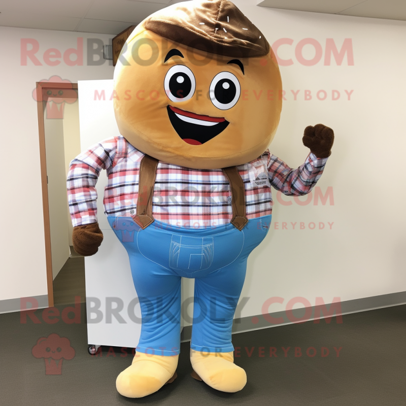 nan Donut mascot costume character dressed with a Bootcut Jeans and Hair clips