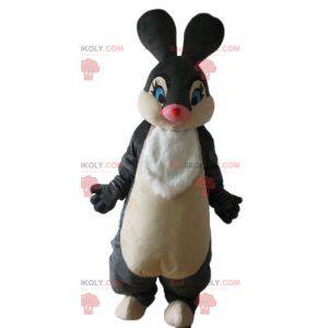 Weiches und elegantes Schwarz-Weiß-Kaninchenmaskottchen -