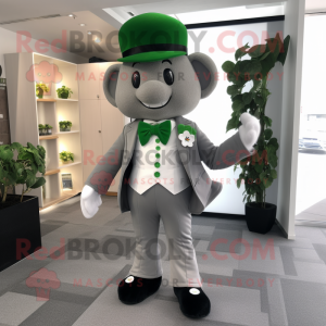 Grå firkløver maskot drakt...