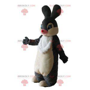 Mascotte de lapin noir et blanc doux et élégant - Redbrokoly.com