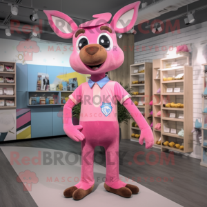 Pink Deer maskot kostume...