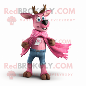 Pink Deer mascotte kostuum...