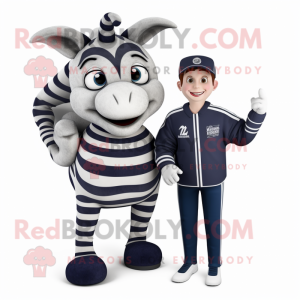 Navy Zebra mascotte kostuum...