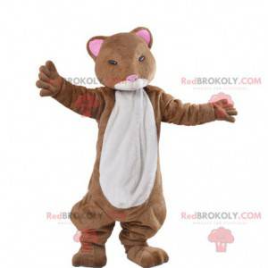 Mascotte de furet marron et blanc de hamster - Redbrokoly.com
