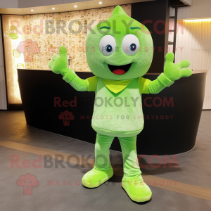 Limegrøn Champagne maskot...