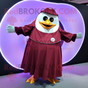 Maroon Penguin maskot...