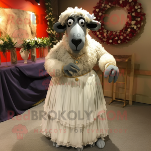 Silver Suffolk Sheep maskot...
