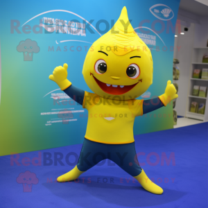 Gul tonfisk maskot kostym...