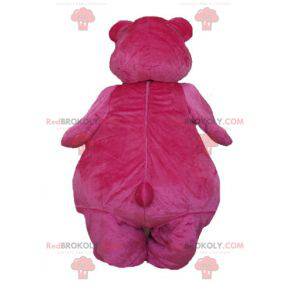 Big pink and white bear mascot plump and cute - Redbrokoly.com