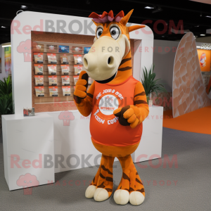 Orange Quagga maskot kostym...