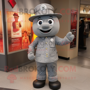 Grey Fire Fighter maskot...