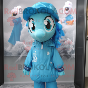 Cyan Mare maskot kostume...