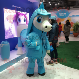 Cyan Mare mascotte kostuum...