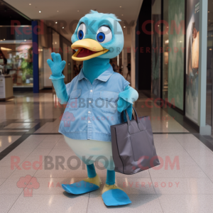 Cyan Gosling maskot kostume...