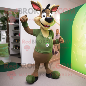 Olive Deer maskot kostume...