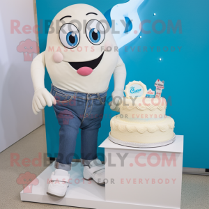 Cream Wedding Cake maskot...