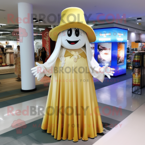 Gold Ghost maskot kostume...