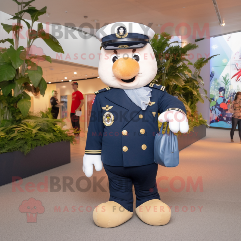 Navy Chief mascot costume character dressed with a Jumpsuit and Handbags