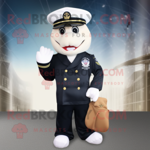 Navy Chief mascot costume character dressed with a Jumpsuit and Handbags