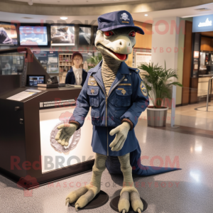 Navy Velociraptor maskot...