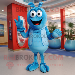 Sky Blue Lobster maskot...