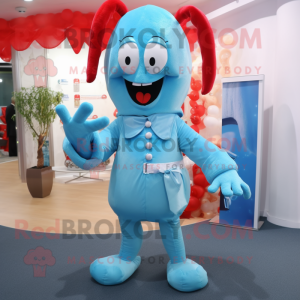 Sky Blue Lobster maskot...