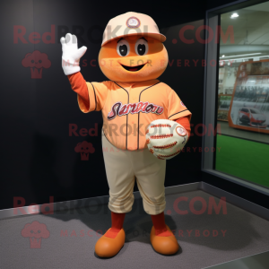 Peach Baseball Glove maskot...