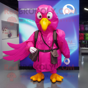 Magenta Dove maskot kostym...