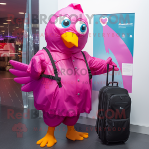 Magenta Dove maskot kostume...