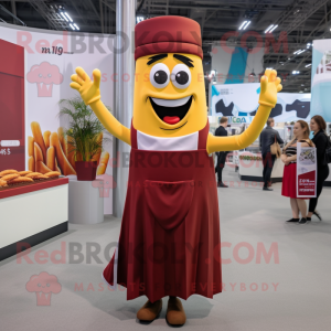 Maroon pommes frites maskot...