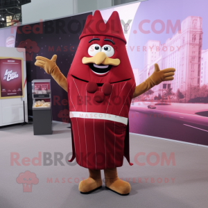 Maroon pommes frites maskot...