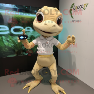 Beige gekko s mascotte...