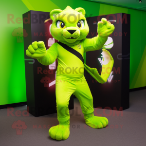 Lime Green Puma mascotte...