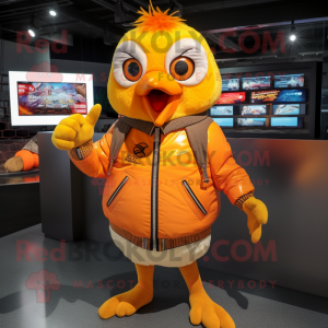 Orange Canary maskot drakt...