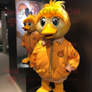 Orange Canary maskot drakt...