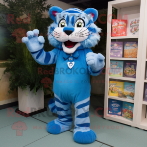 Blue Tiger maskot kostym...