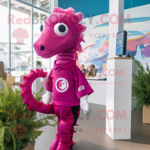 Magenta Seahorse mascotte...