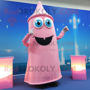 Postava maskota s růžovou...