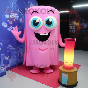 Rosa doftljus maskot kostym...