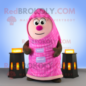 Maskottchen Kostüm mit rosa...