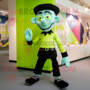 Lime Green Mime maskot...