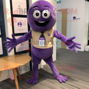 Lavender Spider mascot costume character dressed with a Waistcoat and Bracelet watches