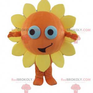 Mascote gigante de flores amarelas e laranjas - Redbrokoly.com