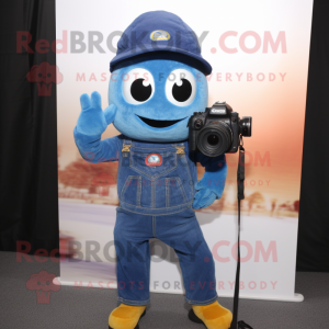 nan Camera mascot costume character dressed with a Jeans and Beanies