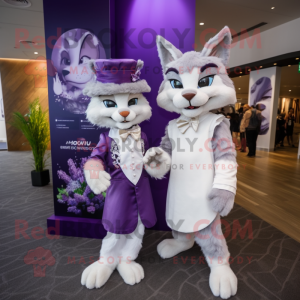 Lilla Lynx maskot kostume...