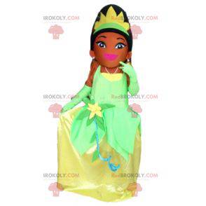 Prinsesse Tiana maskot av prinsessen og frosken - Redbrokoly.com
