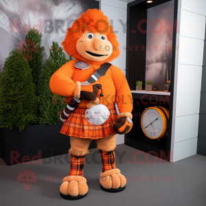 Oransje sekkepipe maskot...